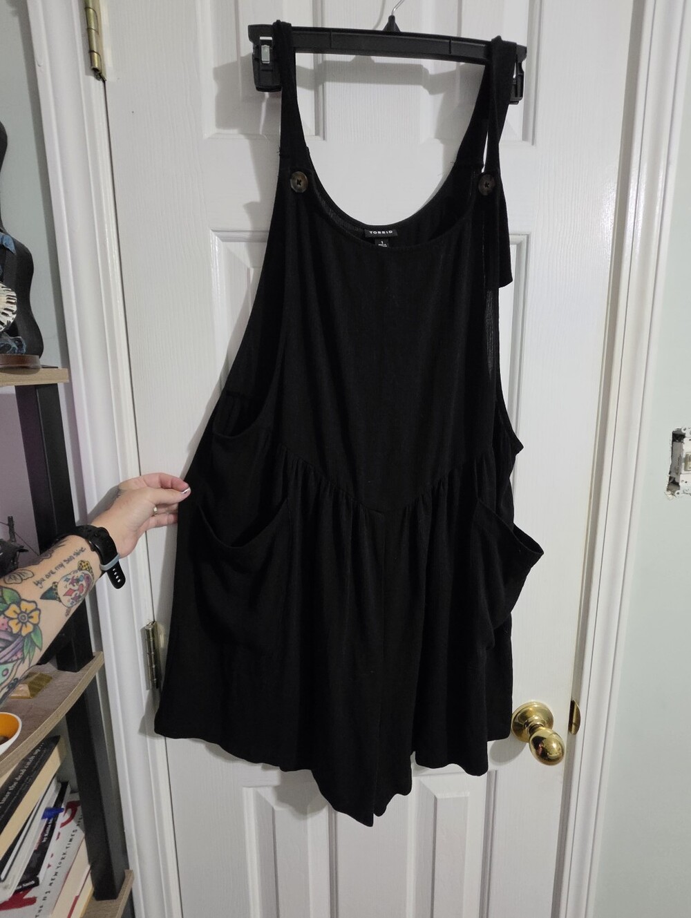 Torrid Short Overalls.